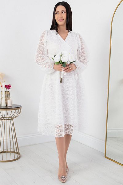 PULLIMM 2024-2061 Model Lurex Dantela Rochie Dublu Breasted