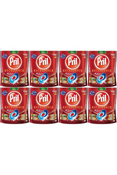 Pril أقراص كبسولات المنظفات Excellence 4 - غسالة أطباق، 4 في 1، 480 قطعة (8PK...