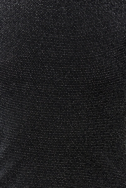 Trendyol Collection Černé lesklé/stříbrné pravidelné/normální střih pletené tričko TWOSS24TS00259