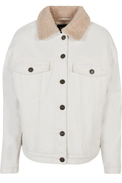 Urban Classics Damen Ladies Oversized Sherpa Denim Jacket