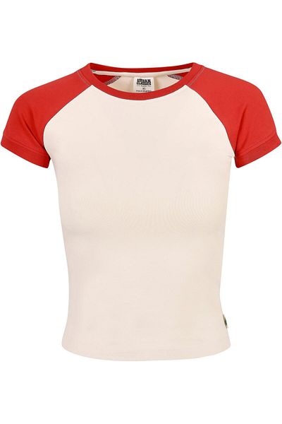 Urban Classics Kurzes Retro-Baseball-T-Shirt aus Bio-Stretch für Damen