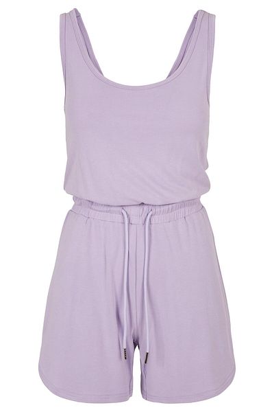 Urban Classics Damen Jumpsuit mit V-Ausschnitt und weitem Bein