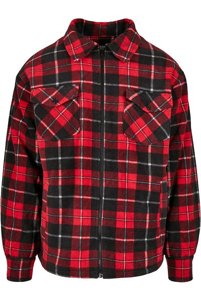Urban Classics Karierte Hemdjacke mit Teddyfutter für Herren