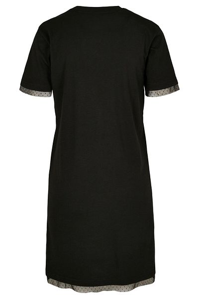 Urban Classics Damen T-Shirt-Kleid mit kastenförmigem Spitzensaum für Damen