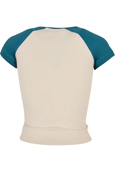 Urban Classics Kurzes Retro-Baseball-T-Shirt aus Bio-Stretch für Damen