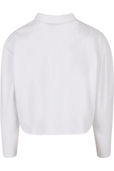 Urban Classics Damen Bayan Kısa Büyük Boy Polo Uzun Kollu