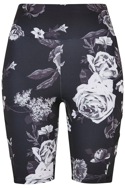 Urban Classics Damen Ladies High Waist Tech Mesh AOP Cycle Shorts