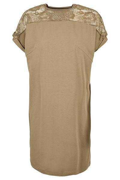 Urban Classics Damen T-Shirt-Kleid mit Spitze