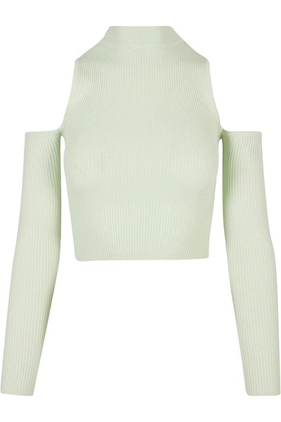 Urban Classics Damen Ladies Rib Knit Longsleeve mit Cut-Out-Ärmeln