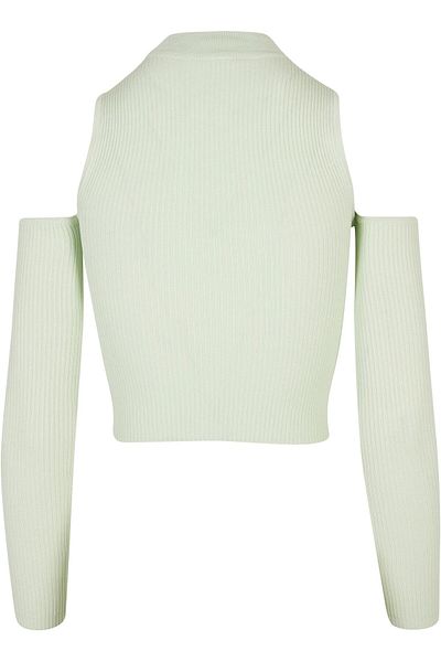 Urban Classics Damen Ladies Rib Knit Longsleeve mit Cut-Out-Ärmeln