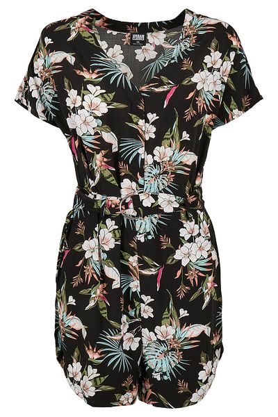 Urban Classics Damen Jumpsuit mit kurzem Schnitt und Gürtel aus Viskose