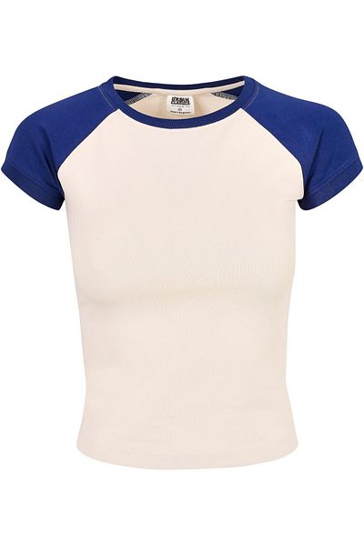 Urban Classics Kurzes Retro-Baseball-T-Shirt aus Bio-Stretch für Damen