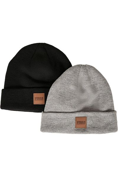 Urban Classics Damen Logopatch Beanie Kids 2er-Pack