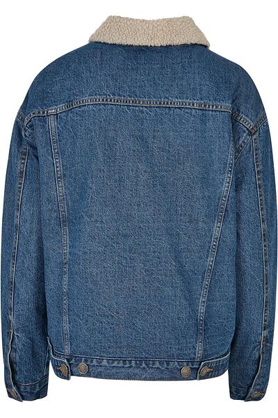 Urban Classics Damen Ladies Oversized Sherpa Denim Jacket