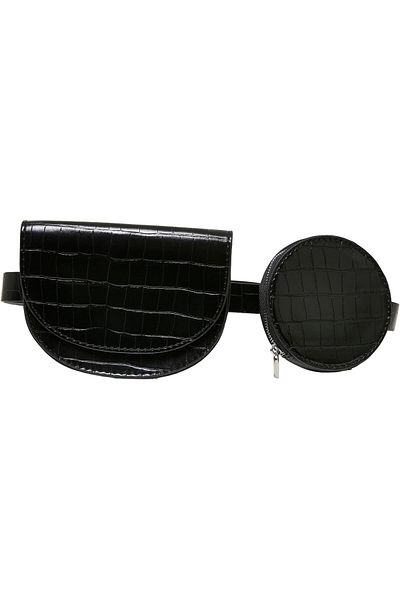 Urban Classics Unisex-Doppelgürteltasche aus Kroko-Kunstleder