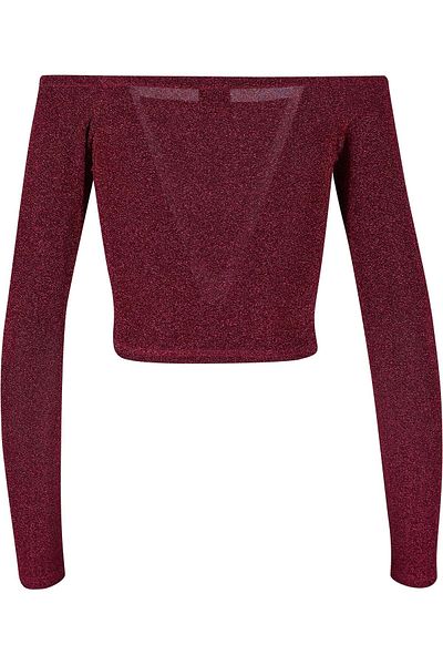 Urban Classics Damen Ladies Off Shoulder Glitter Longsleeve