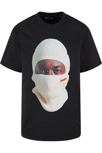 Forgotten Faces Herren T-Shirt „Balaklava“ in Übergröße, Weiß