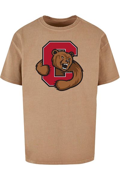 Merchcode Herren Cornell University - Bear Acid Washed Oversize Tee