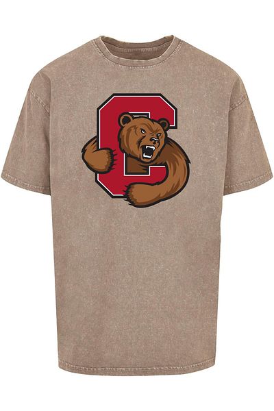 Merchcode Herren Cornell University - Bear Acid Washed Oversize Tee