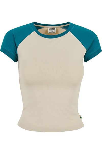 Urban Classics Kurzes Retro-Baseball-T-Shirt aus Bio-Stretch für Damen