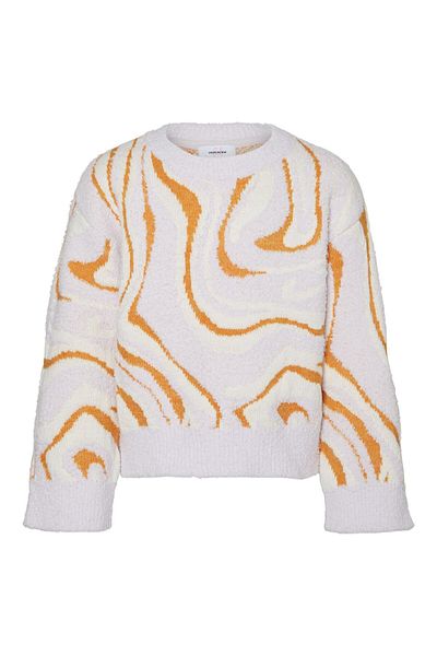Vero Moda Girl Strickpullover VMMALENE WIDE LS O-NECK CROP BLOUSE GIRL