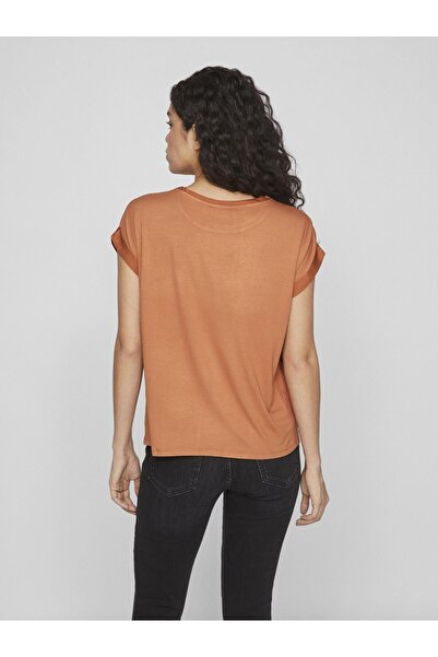 VILA Oberteil mit kurzen Ärmeln Rundhalsausschnitt