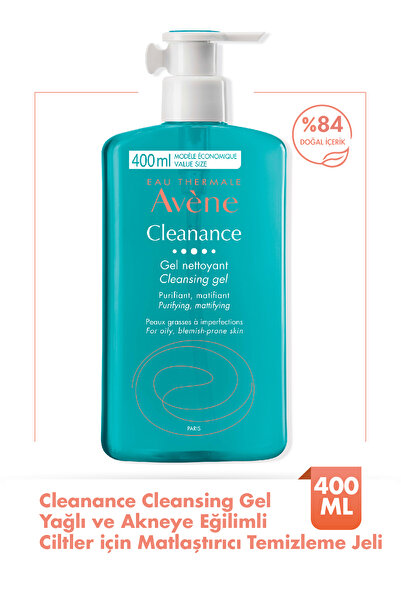 Avene Cleanance Cleansing Gel Yağlı ve Akneye Eğilimli Ciltler İçin Matlaştırıcı Temizleme Jeli 400ml