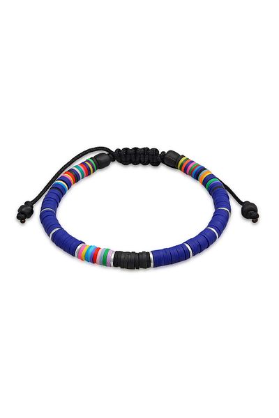 KUZZOI 925 Silber Herren Textilband - Bandă de braț cu mărgele din sticlă Heishi