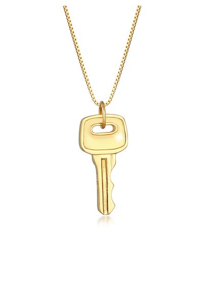 KUZZOI Necklace Mens Venetian Chain Key Pendant Trend Solid In 925 Sterling Silver