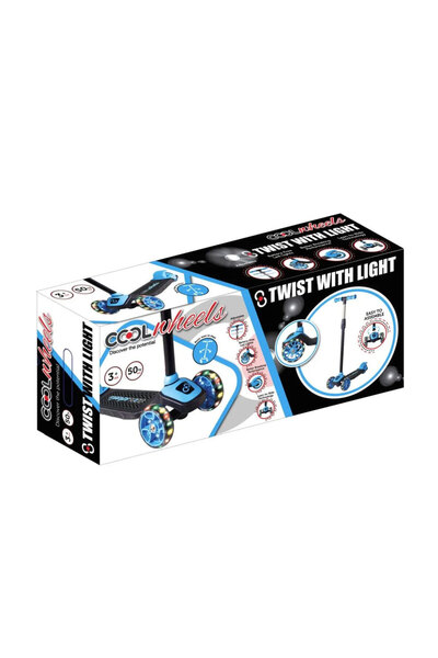 Genel Markalar 3 Led Işıklı 3 Tekerlekli Yükseklik Ayarlı Mavi Scooter 6+ Yaş Mavi