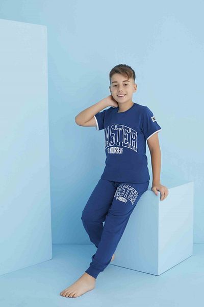 Tarık Boy's Cotton Short Sleeve Pajama Set