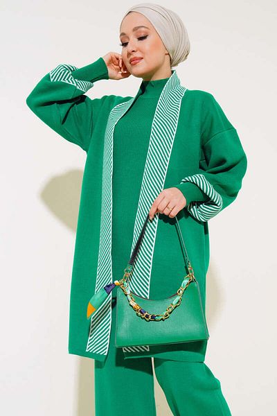 Lavanta Tekstil Corded Knitwear Triple Hijab Set