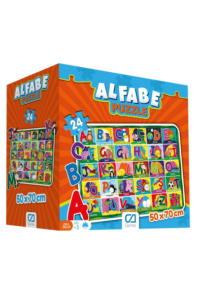 CA Games Alfabe 24 Parça 50x70cm Çocuk Yer-Zemin Puzzle Yapboz Serisi