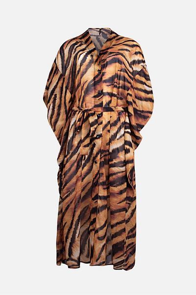 AYYILDIZ 4800 Tiger Patterned Beach Dress