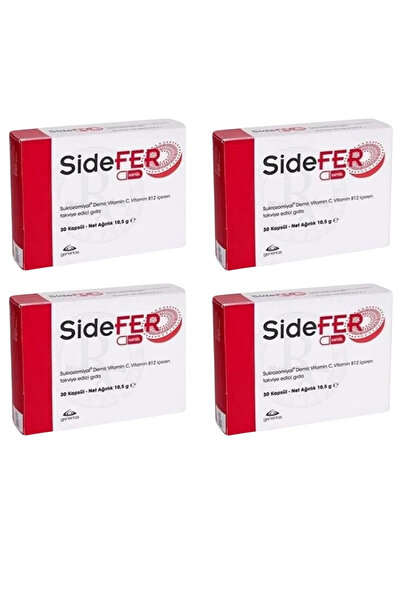 Sidefer Sukrozomiyal 30 Kapsül Demir Vitamin C Vitamin B12 4lü