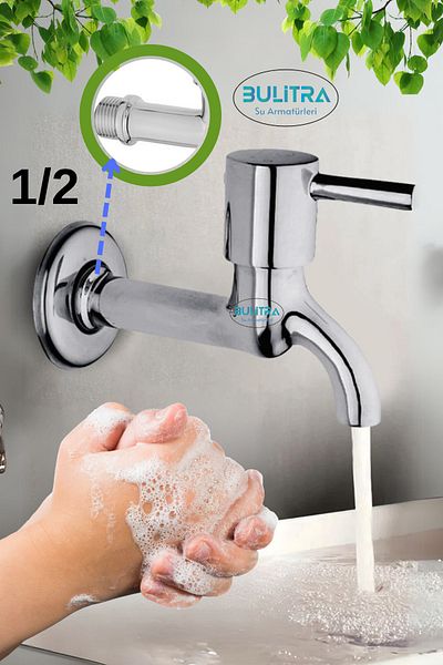 BULİTRA Su Armatürleri Rod Handle Open Close Single Inlet Bathroom Toilet Garden Tap (brass)