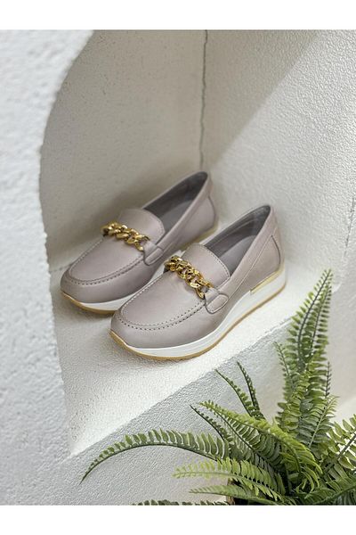 Mammamia D24YA-3075 ДАМСКИ ОБУВКИ ОТ ЕСТЕСТВЕНА КОЖА С ОРТОПЕДИЧНА ПОДМЕТКА И ВЕРИЖКА С ПРЕДЕН ДЕКОРАТ