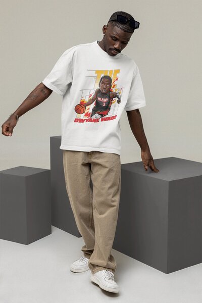 Fuddy Moda Unisex majica sa temom košarke Dwyane Wade Štampano T-shirt za muš...