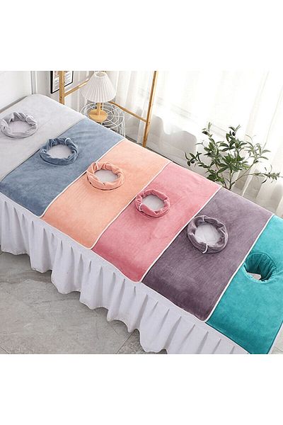 MEŞELİ TEKSTİL 10 Pieces Spa Beauty Massage Bed Cover Care Perforated Towel Soft Cotton 50X80 cm