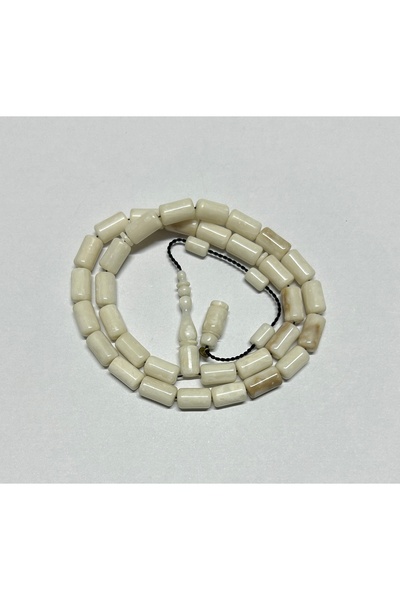 Han Ticarethane White Cutting Capsule Cut Synthetic Opal Rosary