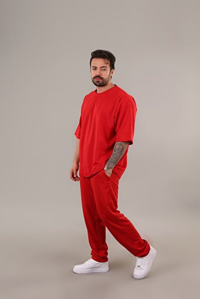 CMZ COLLECTİON Ανδρικό Σετ Πιτζάμες και Μπλουζάκι από Χτενισμένο Βαμβάκι Comf...