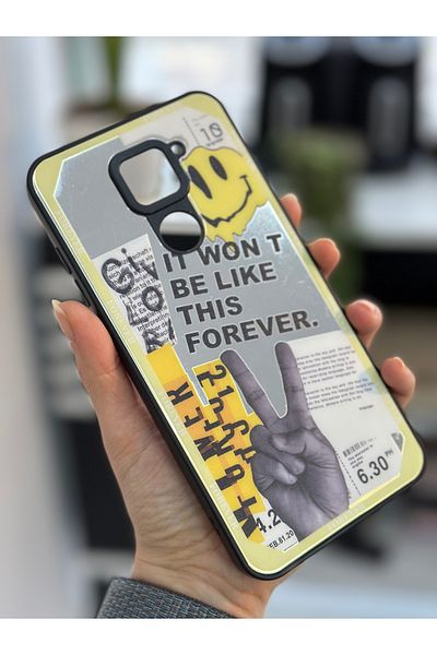 Go Aksesuar جراب سيليكون متوافق مع هاتف Xiaomi Redmi Note 9 بتصميم مرآة إلى الأبد