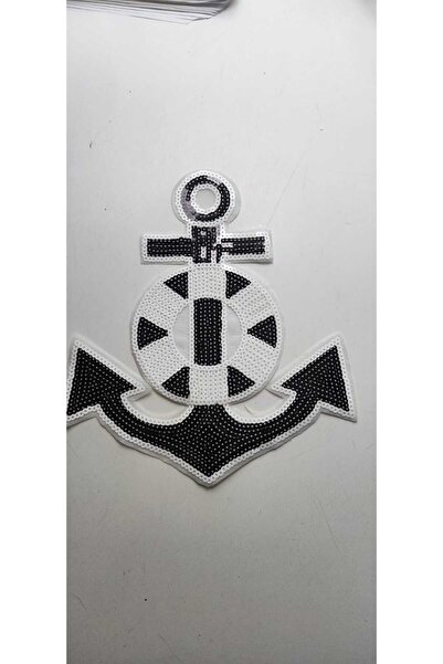 BERKE TUHAFIYE AKSESUAR العرض 23 سم الطول 26 سم مرساة بحار مطرزة بالحديد منقو...