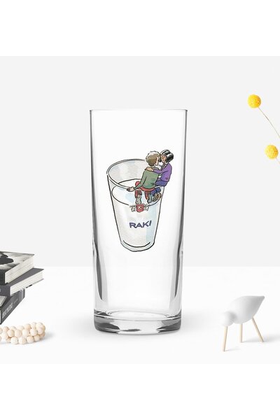 Bk Gift Kişiye Özel İsimli DTF Eğlenceli Rakı Tasarımlı Rakı Bardağı-4, Arkad...