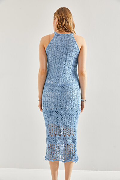 Bianco Lucci Kadın Ajurlu Astarlı Triko Elbise 20246117