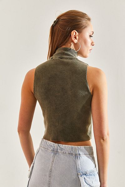 Bianco Lucci Knitwear Crop Γυναικεία Μπλούζα -20246055