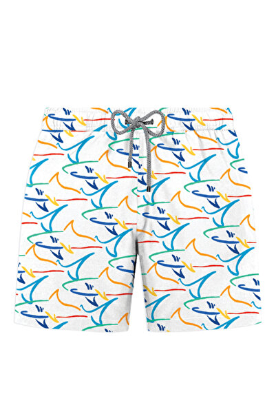 John Frank BASKILI DESENLİ DENİZ ŞORTU