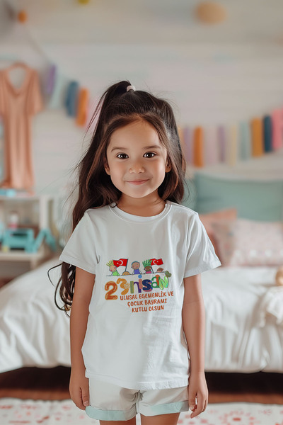 Lilabio Тениска с къс ръкав с щампа на Ататюрк за момче, 100% памук