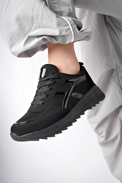 ALTUNTAŞ Women's Black Sneakers Sports Shoes - Anatomical Insole - Non-Yellowing Sole
