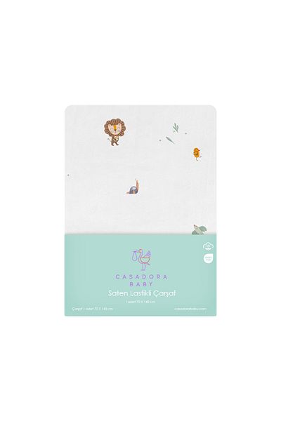 Casadora Baby Simba Baby Fitted Sheet - 100% Cotton Satin, 70x140 Cm